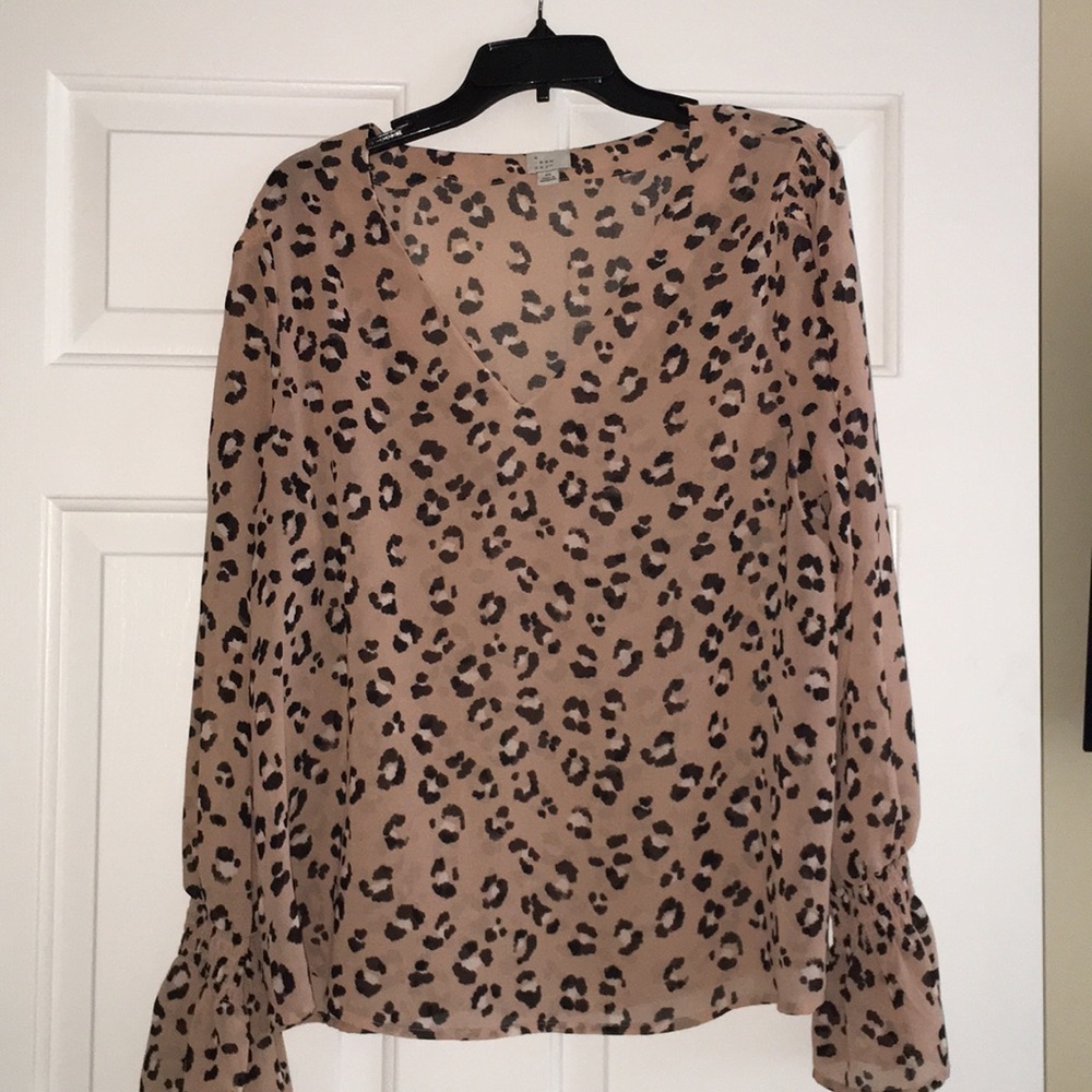 Ruffle bell sleeve blouse